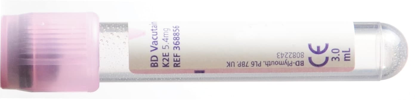 BD Vacutainer® K2EDTA zkumavka 3,0 ml (levandulový uzávěr) — BD Odběr krve, REF 368856