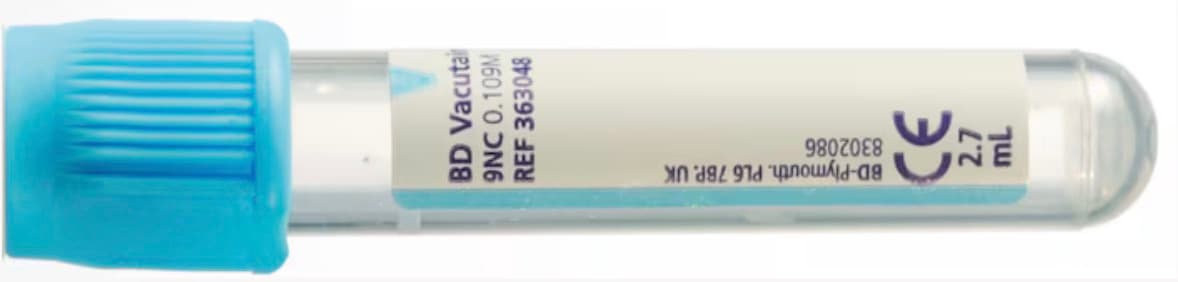 BD Vacutainer® Citrate zkumavka 2,7 ml (3,2% trinatrium citrát) — BD Odběr krve, REF 363048