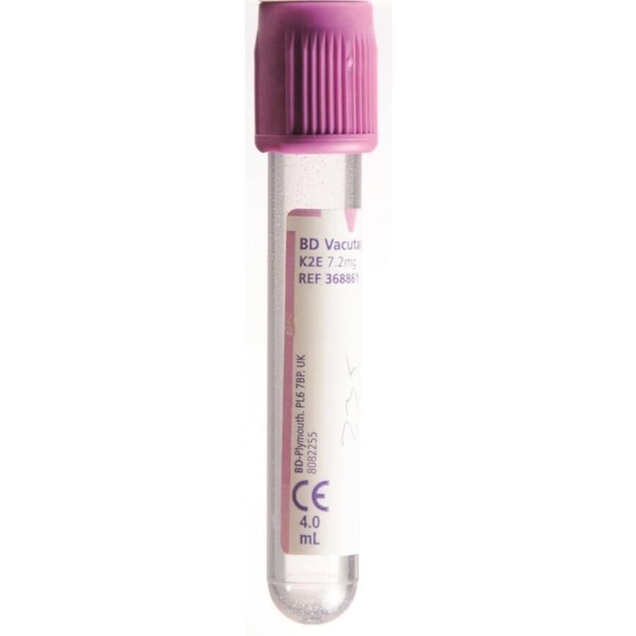 BD Vacutainer® K2EDTA zkumavka 4,0 ml (fialový uzávěr) — BD Odběr krve, REF 368861